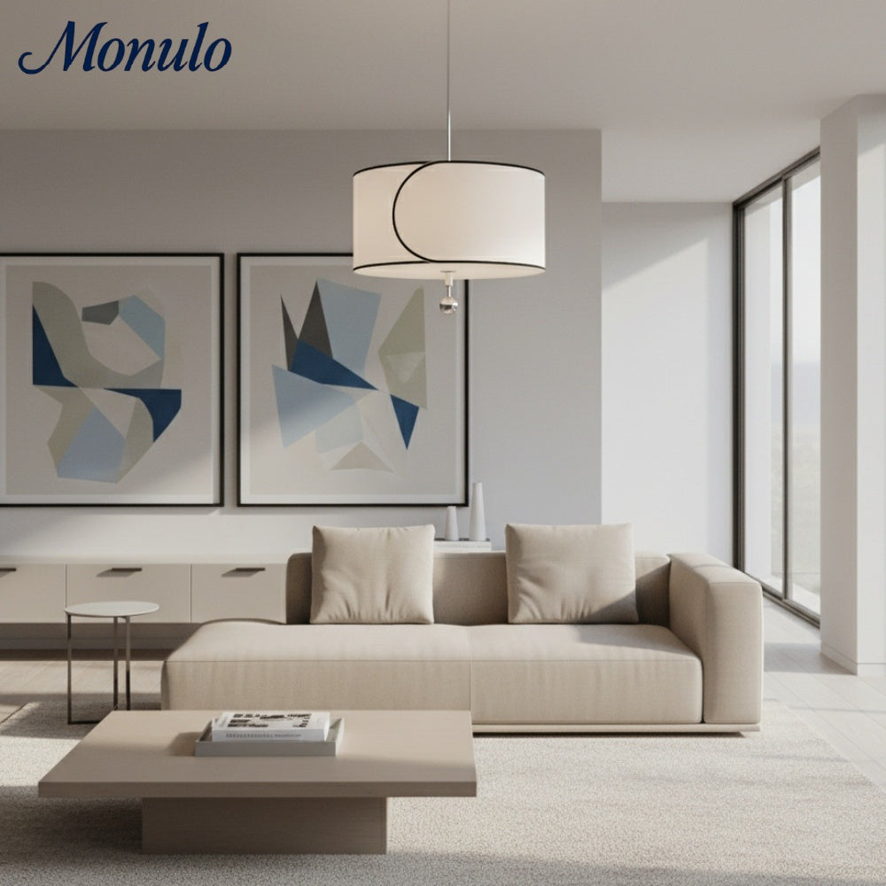 Roven Slim Metal Frame Drum Pendant Classic Transitional Lighting for Living Areas | Souliia