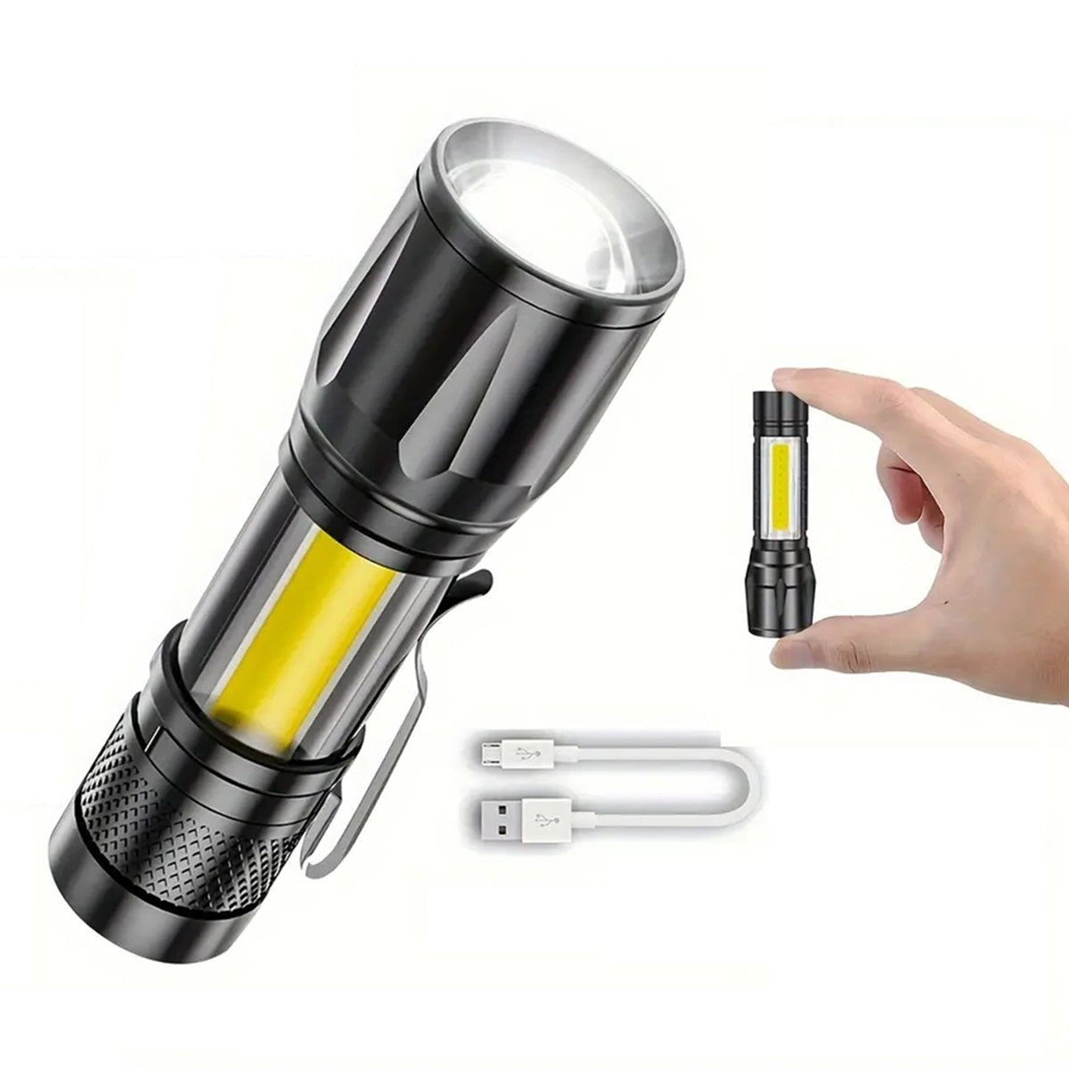 Dobíjecí taktické svítilna s výkonem 900 lumenů – kompaktní design - Souliia