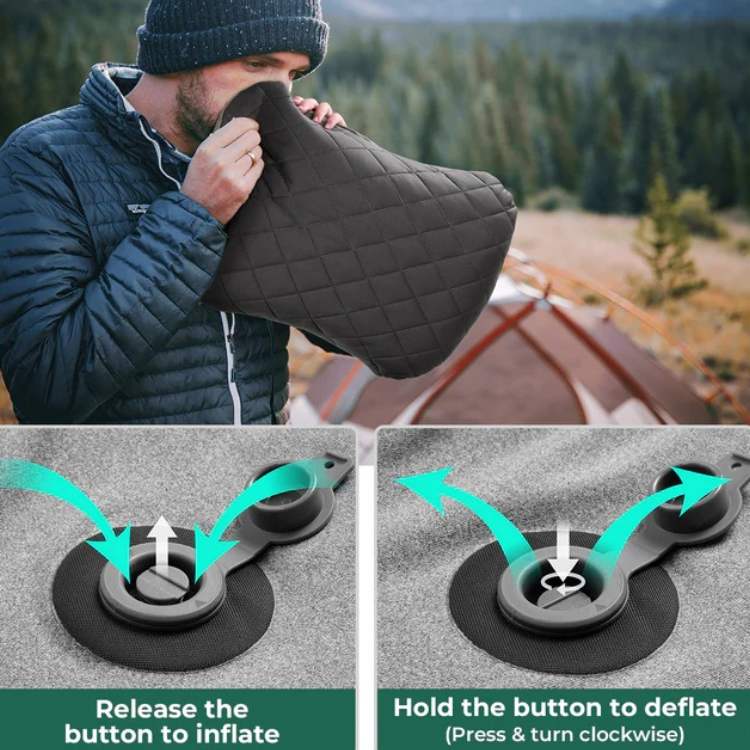 Travel-Friendly Inflatable Pillow for Camping Use - Souliia