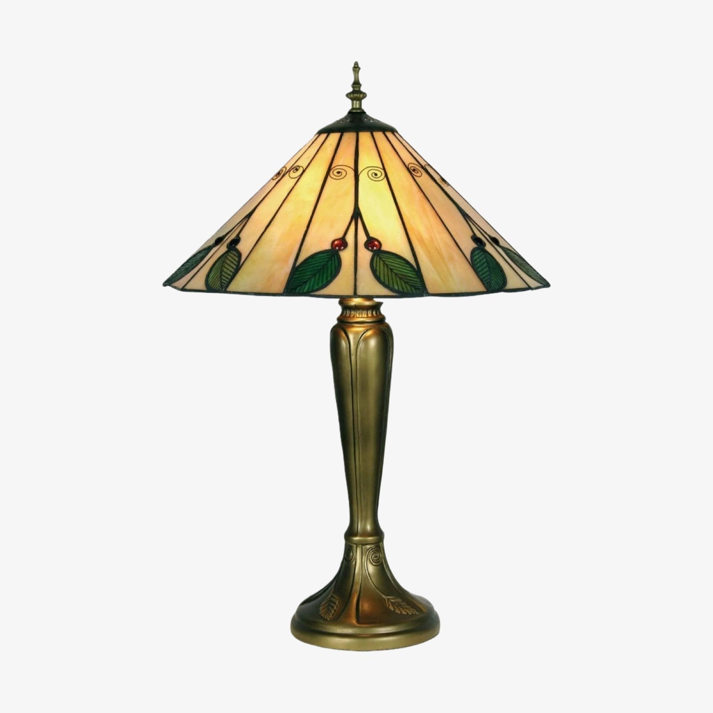 TiffStar Nature Inspired Art Glass Table Lamp - Stained Glass Leaf Pattern for Home Décor | Souliia