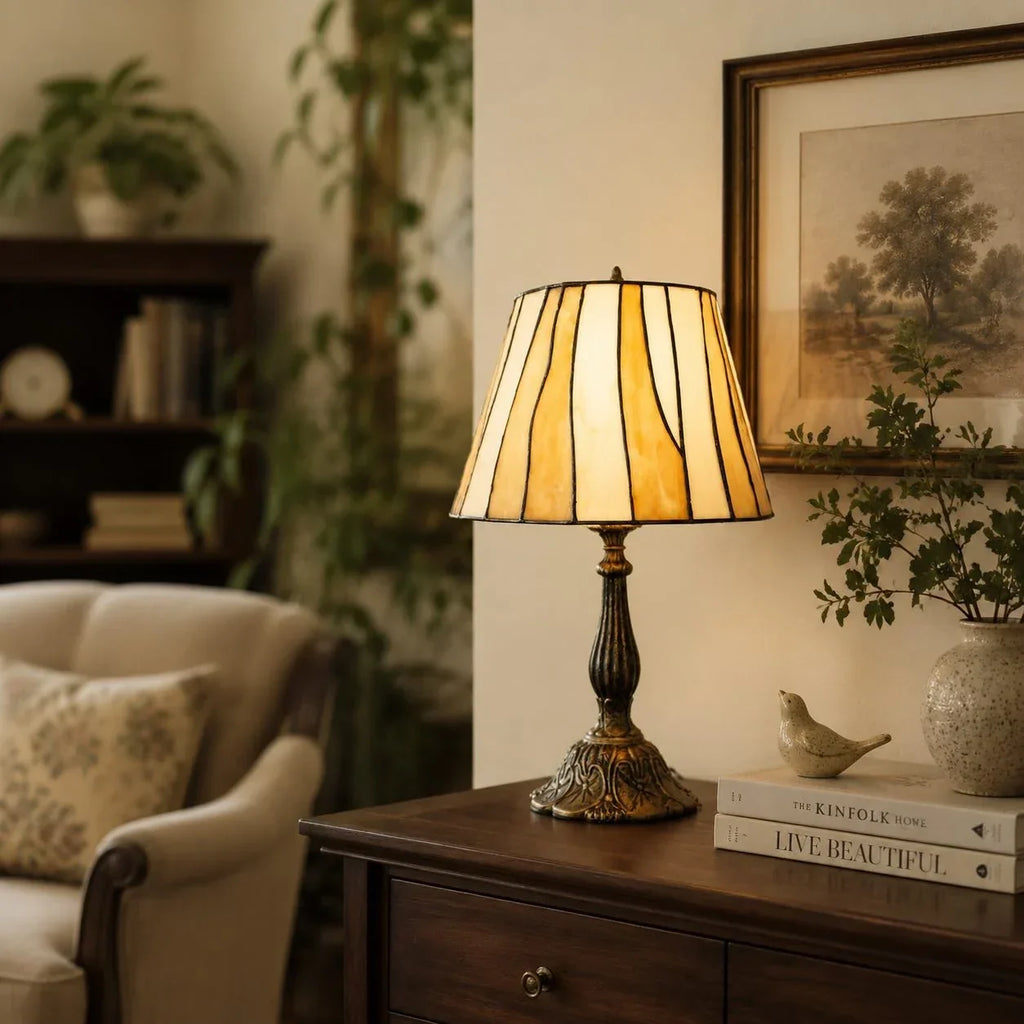 Tiffany-Style Stained Glass Horse Table Lamp | Souliia