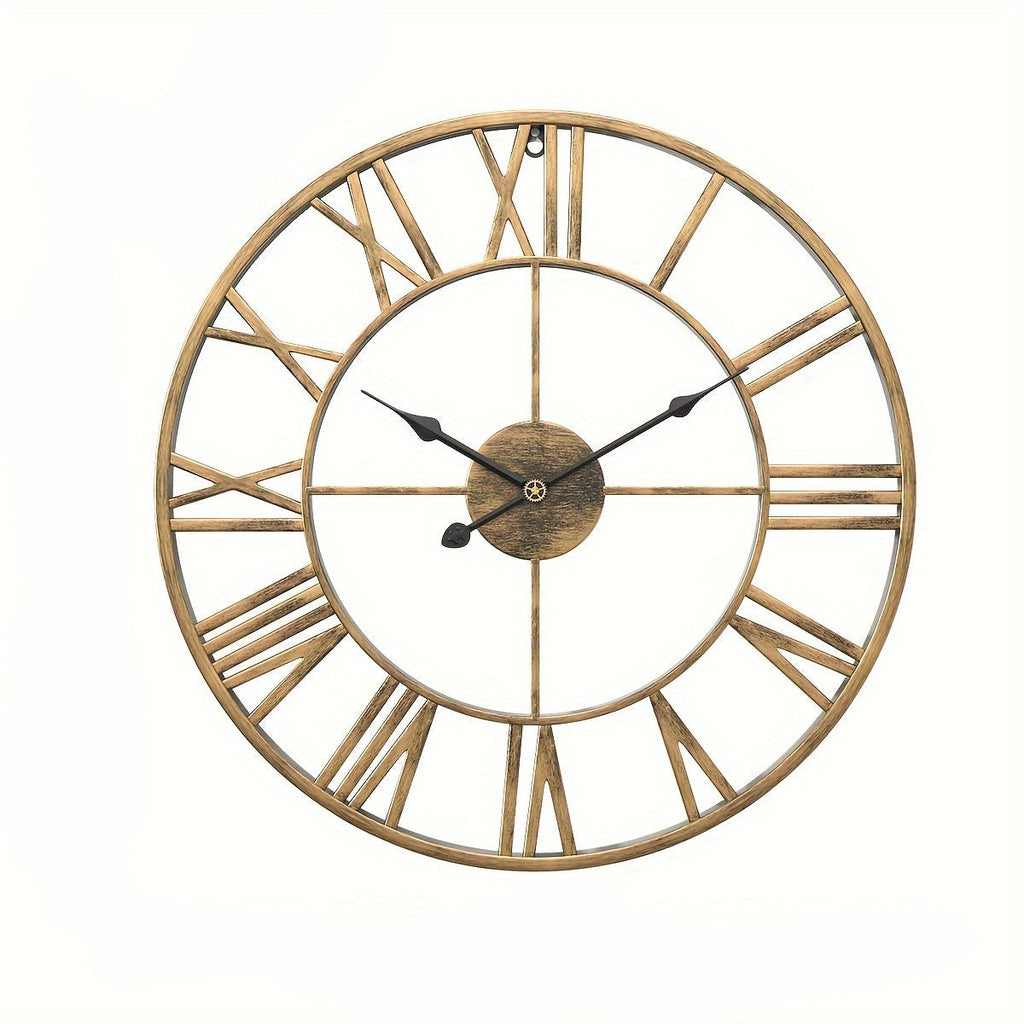 Serenetime Classic Round Wall Clock — Metal Frame, 30cm Diameter, Silent Sweep