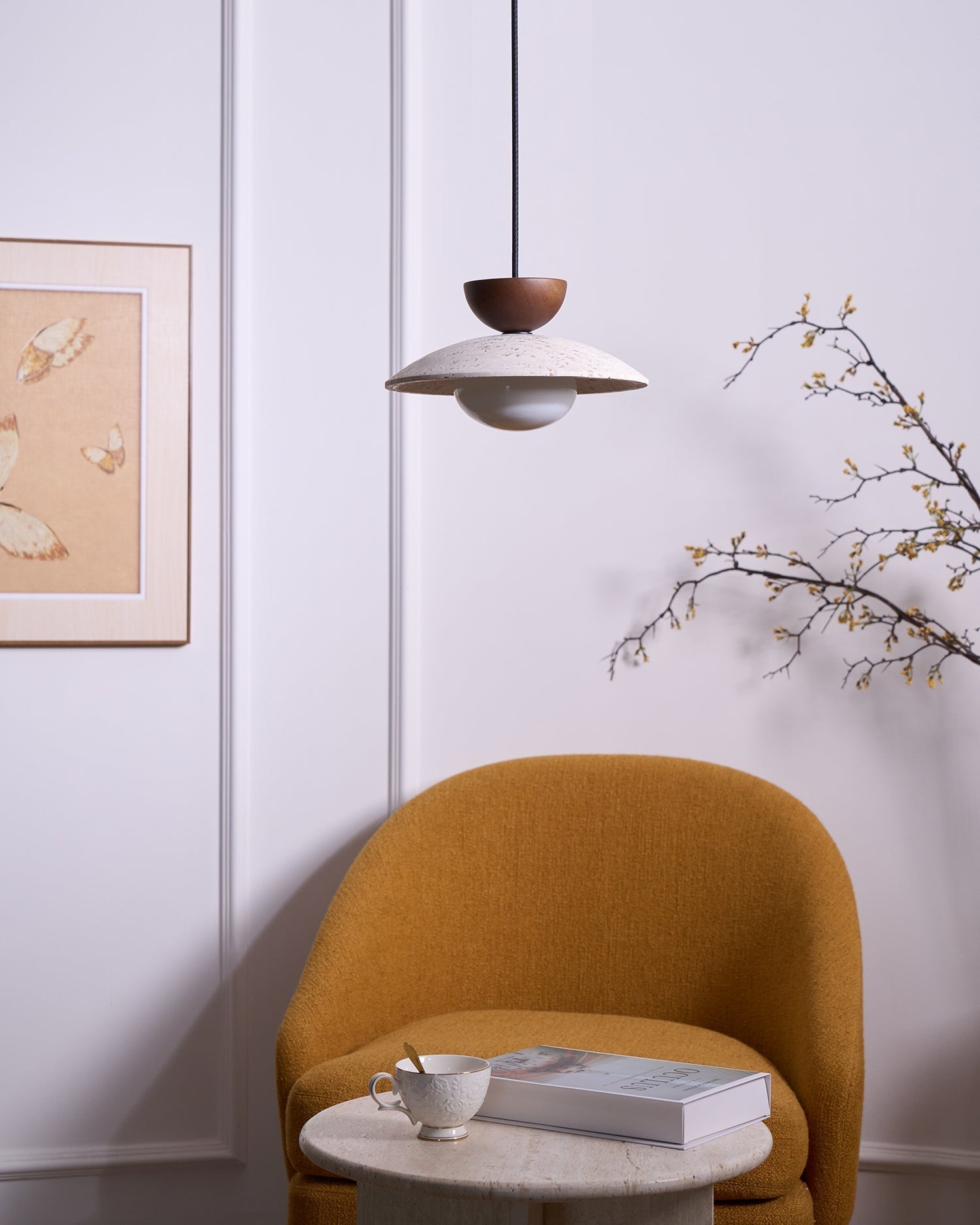 Tia Travertine Pendant Lamp | Souliia