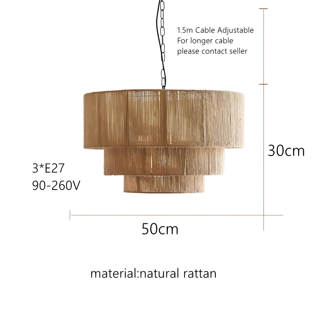 The Elegant Woven Waterfall Rattan Pendant Light | Souliia