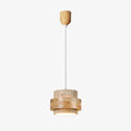 Travertine Stone and Wood Pendant Lamp | Souliia