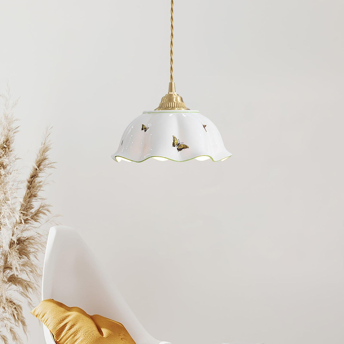 Retro Cream Style Ceramic Pendant Lamp M21 | Souliia