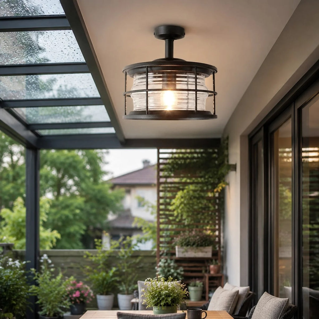 Outdoor Glass Ceiling Lantern | Souliia