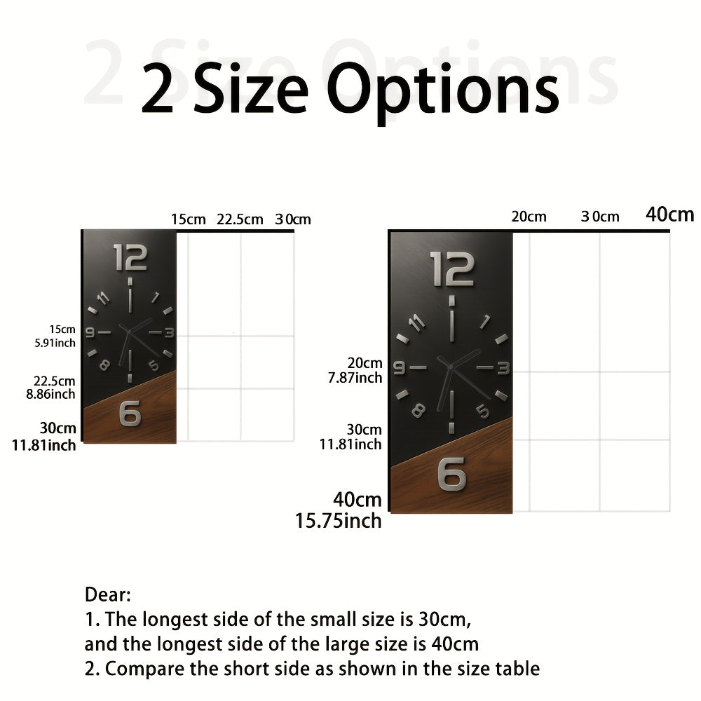 Timberedge Modern Wooden Wall Clock — Bold Contrast Dial