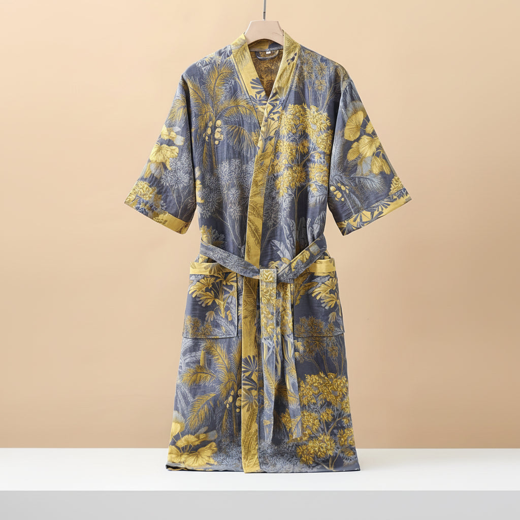 Luxeloom Unisex 100% Cotton Gauze Sleepwear Set — Breathable, Double-Layer Weave