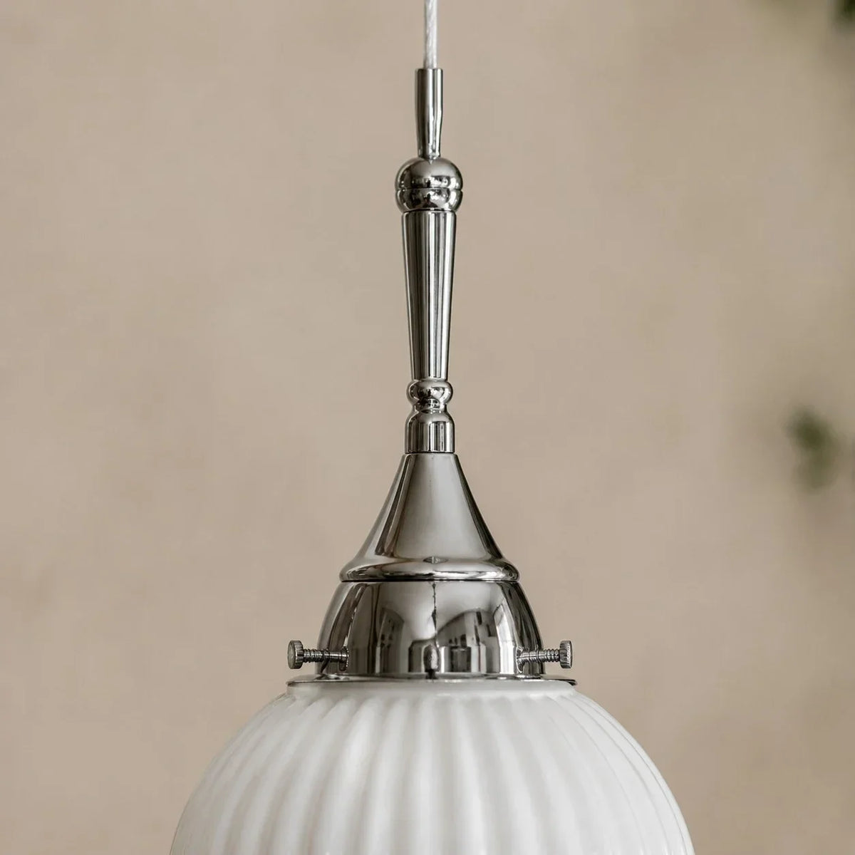 Ribbed Milk Glass Pendant Light | Souliia