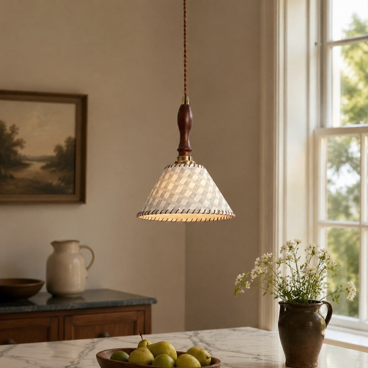 Wabi-sabi-pendellampe i stof | Souliia