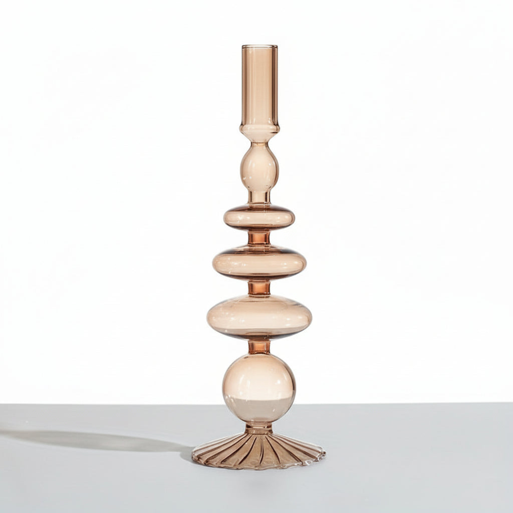 Auravine Glass Vase & Candle Holder — Sculptural, Minimalist Profile