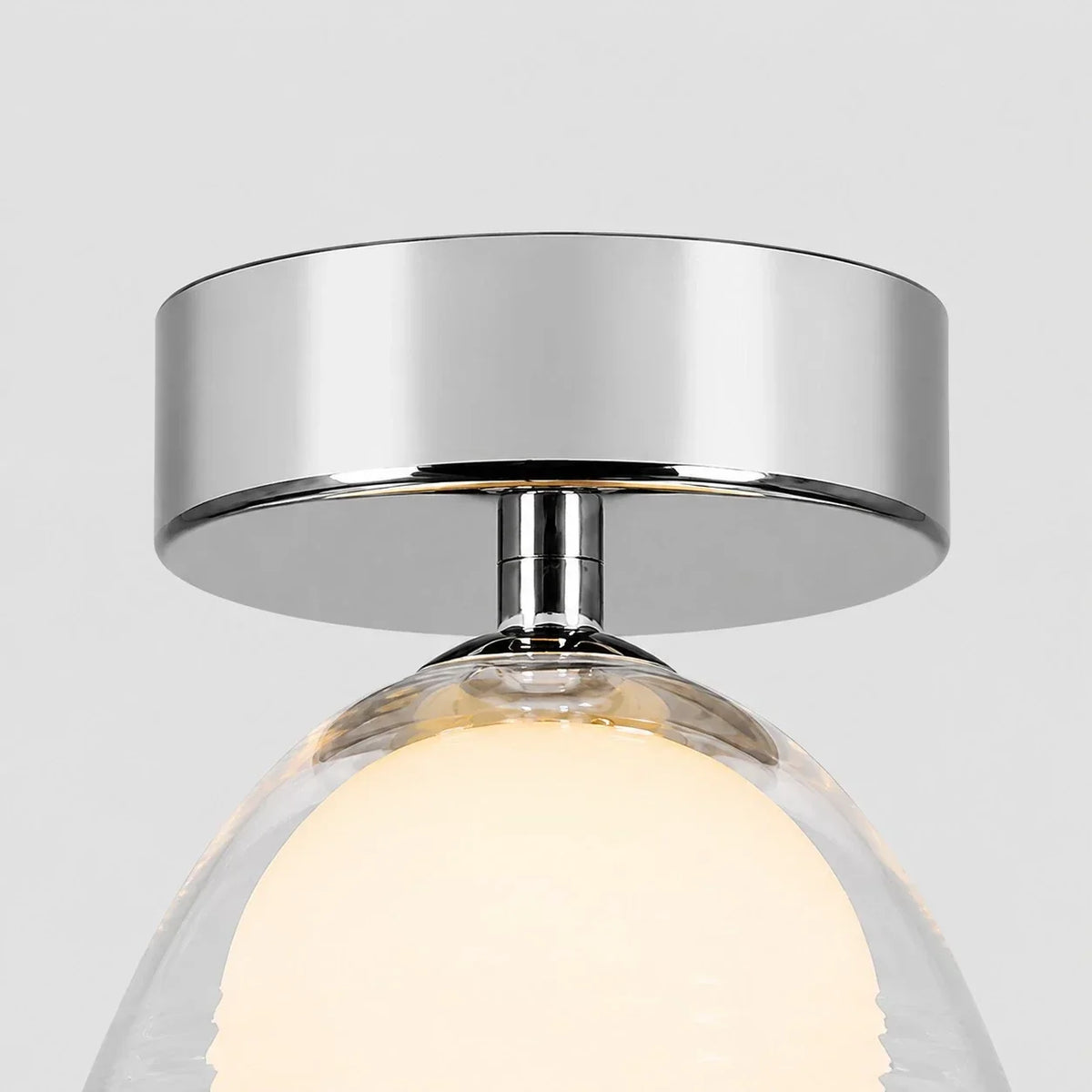 Ribbed Glass Semi-Flush Ceiling Light for Hallway and Entryway | Souliia