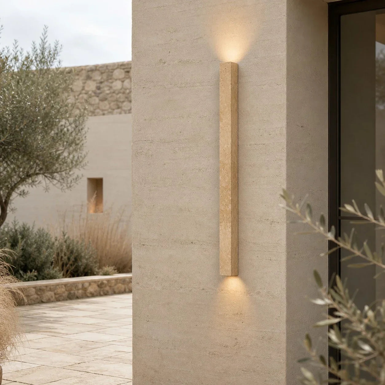 Stone Linear Wall Sconce, Up Down Wall Light for Hallway, Vanity, Bedroom and Stairway | Souliia