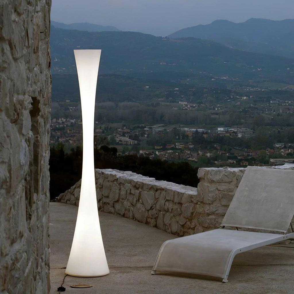 Romantic Simple White Column Floor Lamp M27 | Souliia