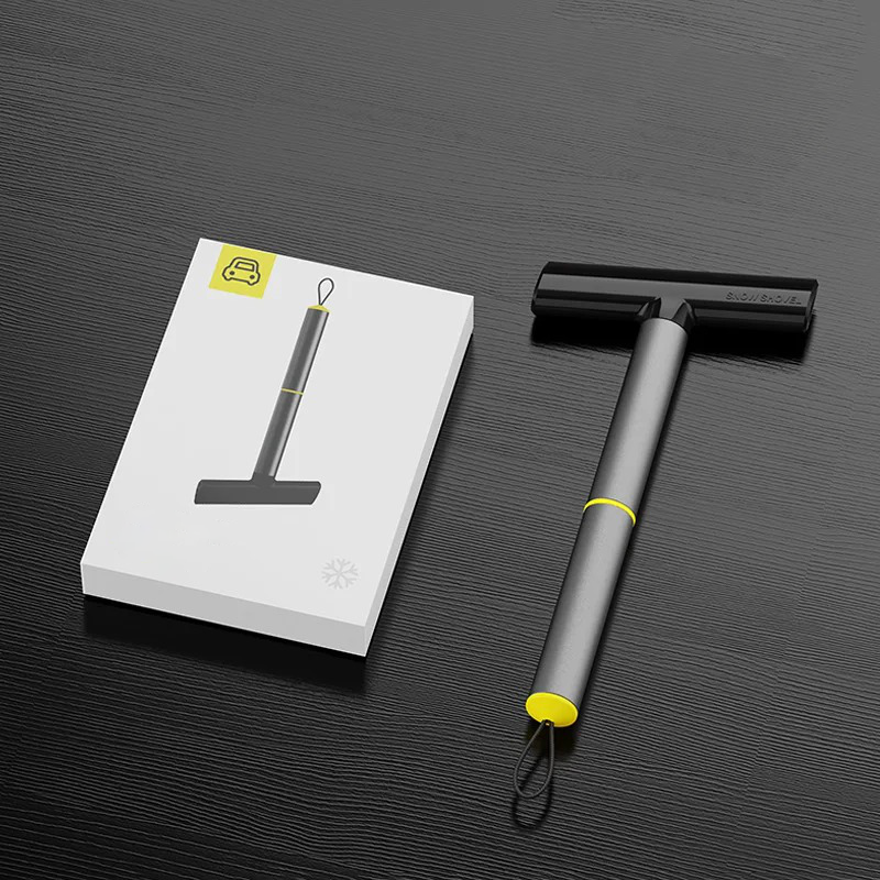 Dual-Action Car Ice Scraper and Snow Shovel — Clear Stone Hook