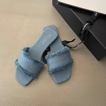 Mules Lin Effilochées