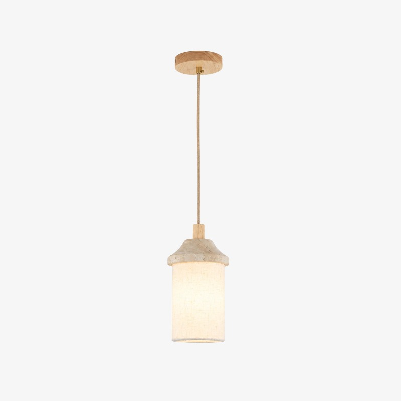 Travertine Pendant Light with Natural Stone Texture | Souliia