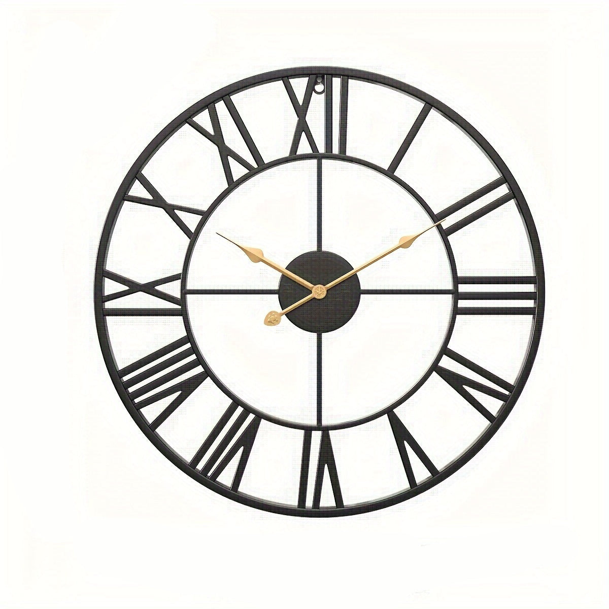 Serenetime Classic Round Wall Clock — Metal Frame, 30cm Diameter, Silent Sweep
