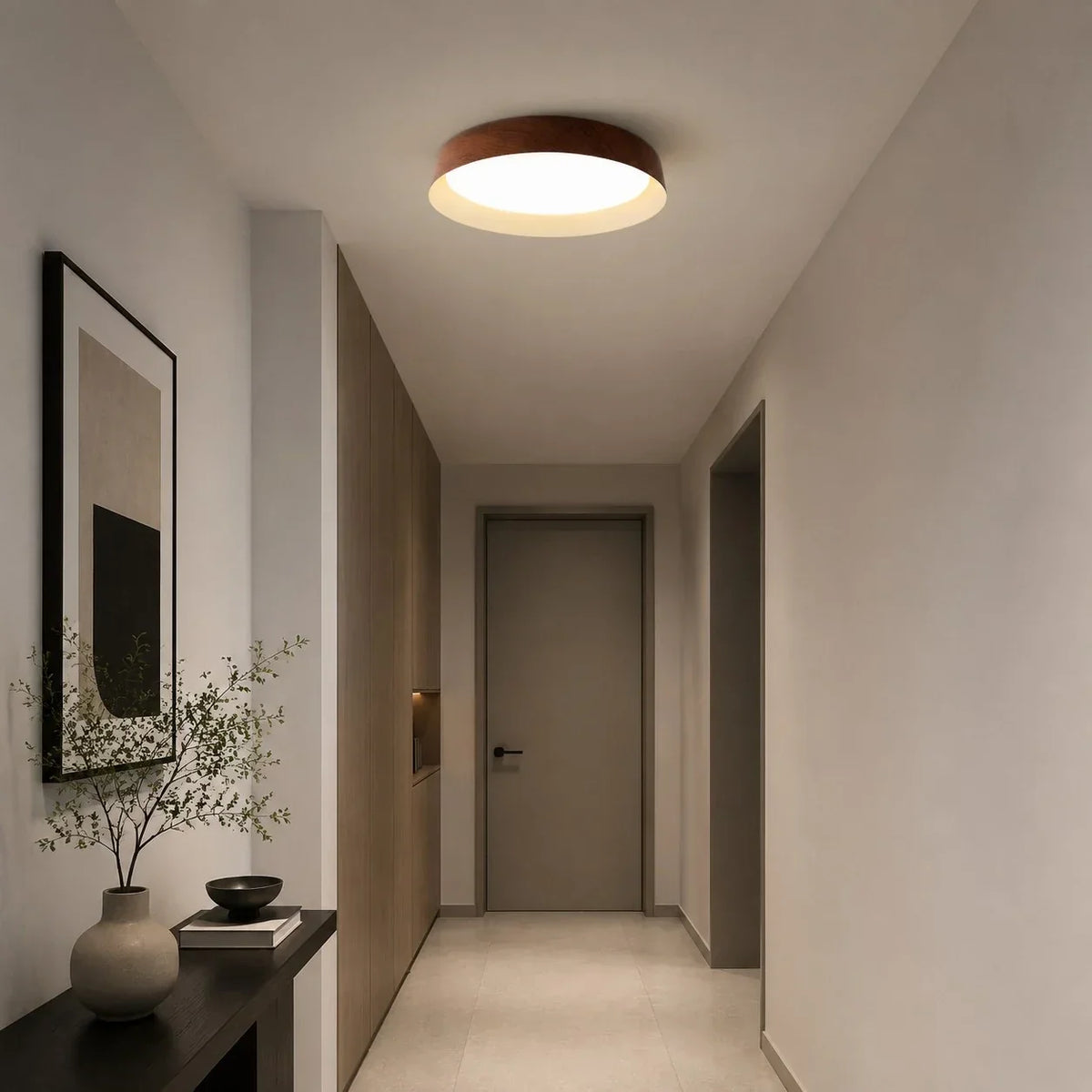 Plafoniera LED color legno in stile wabi-sabi | Souliia