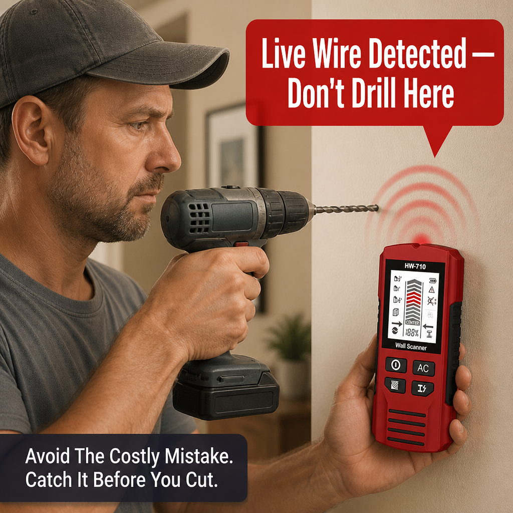 WallScout HW-710 — Spot Studs, Wires & Pipes Before You Drill | 5-Mode Scanner - Souliia