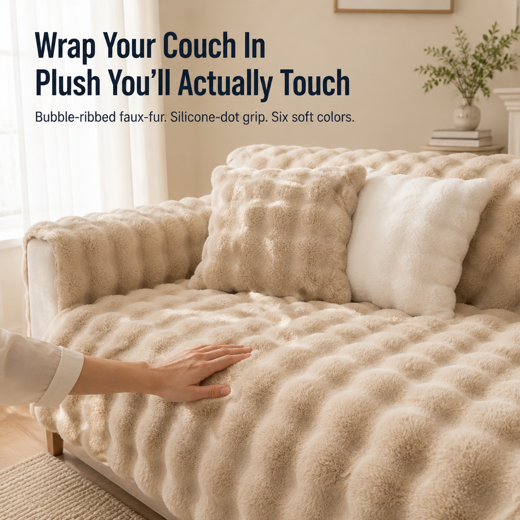 Velvoria — Wrap Your Couch in Rabbit-Soft Plush That Stays Put All Winter - Souliia