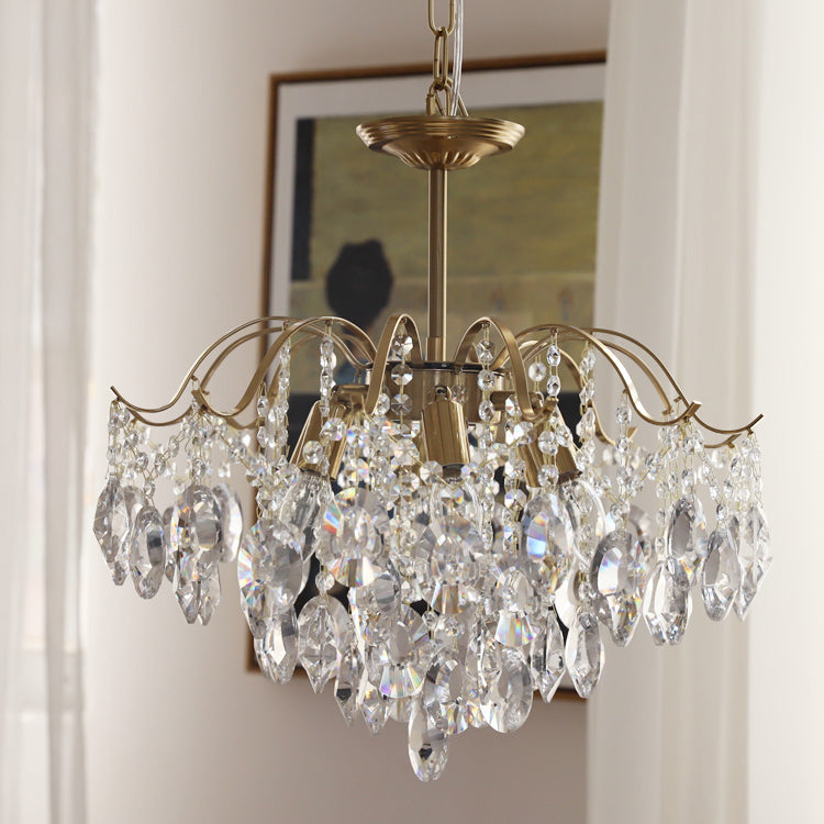 Lustrielle Sparkling Teardrop Branch Crystal Chandelier – Glamorous Retro Romantic Lighting for Dining Room | Souliia