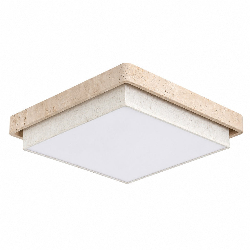 Travertine Fabric Flush Mount Ceiling Light | Souliia