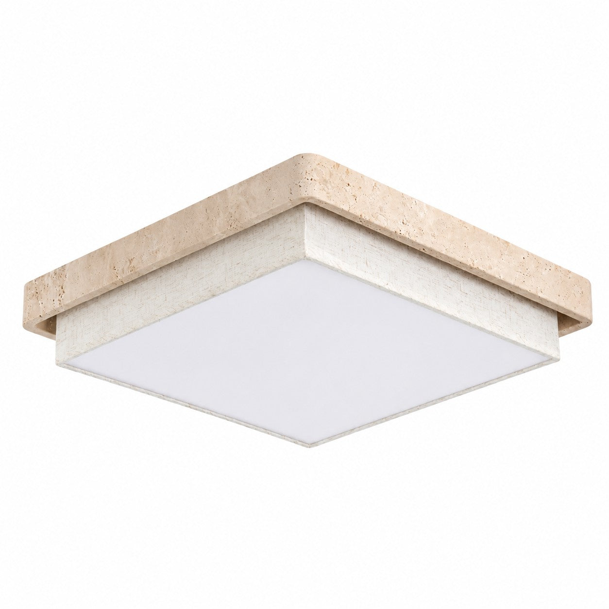 Travertine Fabric Flush Mount Ceiling Light | Souliia