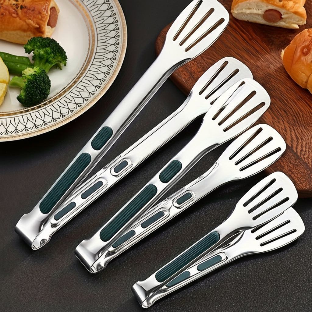 Servetong Stainless Steel Tongs — Non-Slip Grip Handles