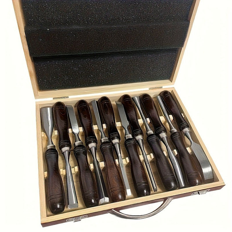 Wood Carving Tool Set – 12-Piece Precision Kit with Wooden Case - Souliia