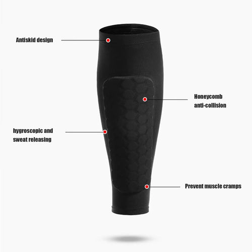 1 Pair Honeycomb Soccer Shin Guards — Cushioned Impact Protection