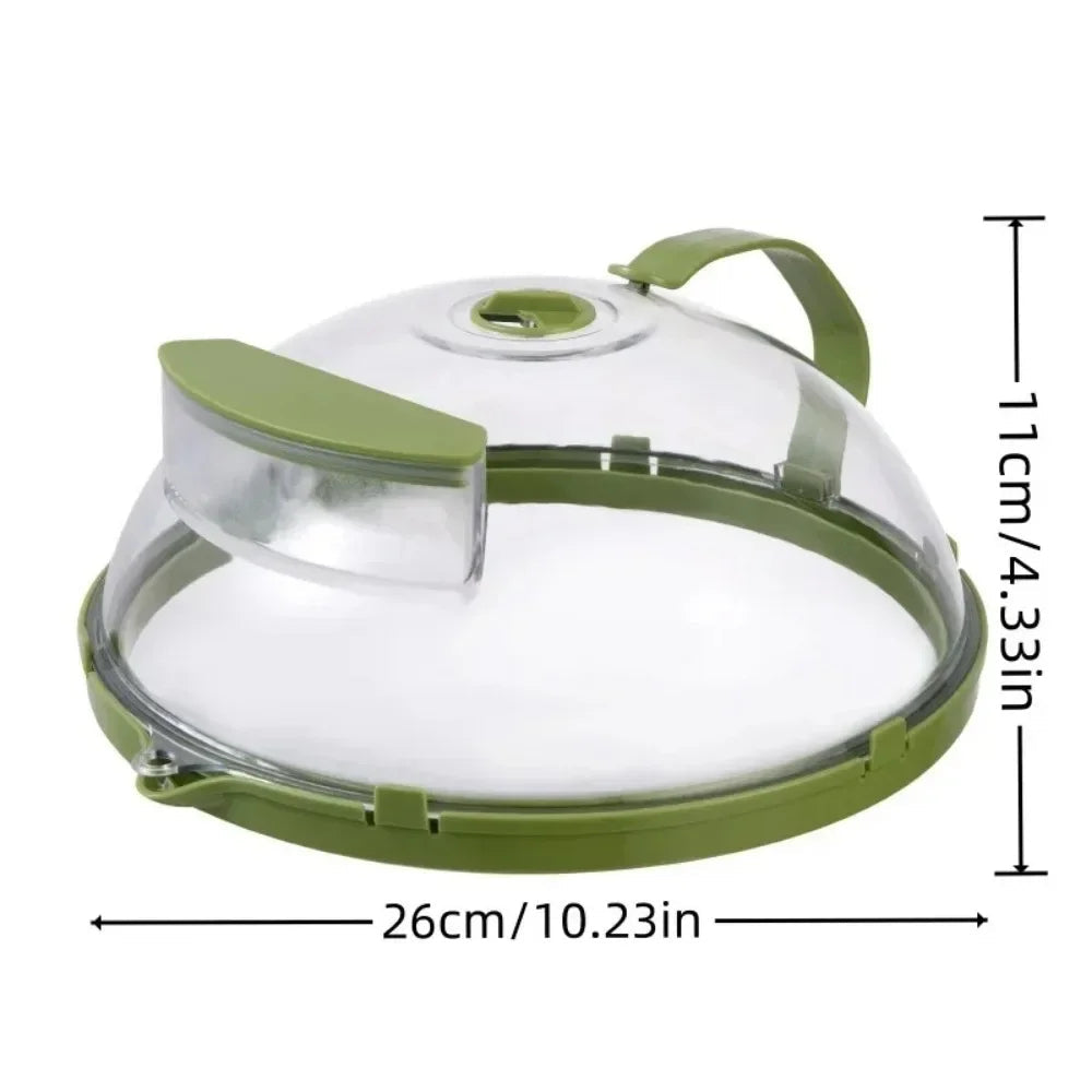 Capac de 10-Inch pentru alimente, pentru cuptorul cu microunde, cu aparat de gătit la abur integrat