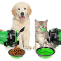 2-in-1 Collapsible Dog Water Bottle and Dry Food Feeder