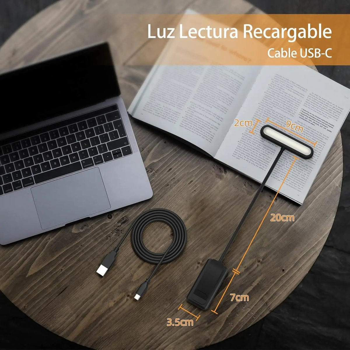 Lampă de carte LED flexibilă - 3 moduri de iluminare, luminozitate reglabilă