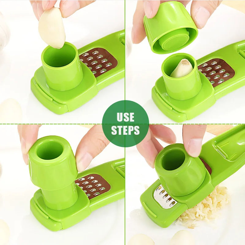 Manual Mini Garlic Press — Garlic and Ginger Crusher Tool