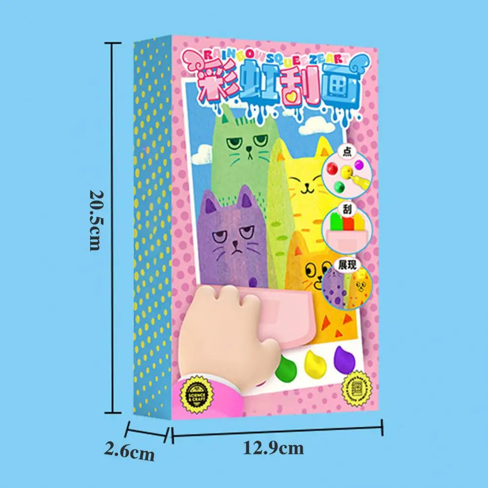 Kids Squeegee Art Kit — 20 Sheets, 7 Paints & 6 Watercolor Pens