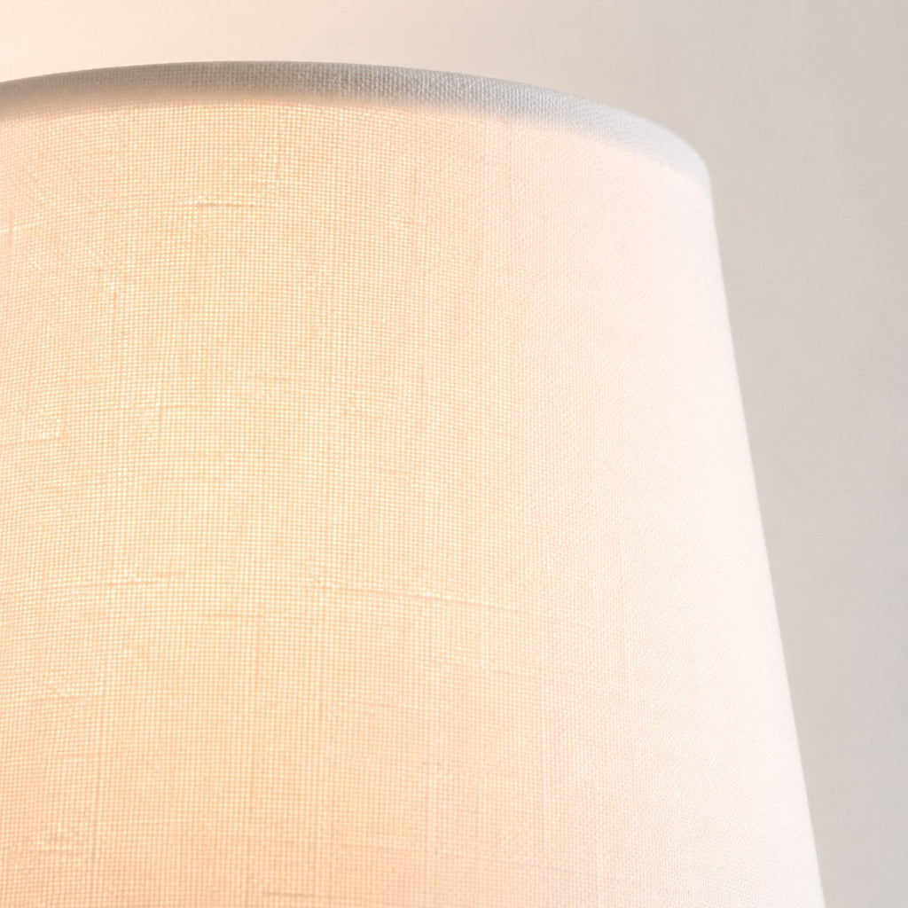 Rowan Classic Linen Wall Sconce - Brass Light With Fabric Drum Shade | Souliia