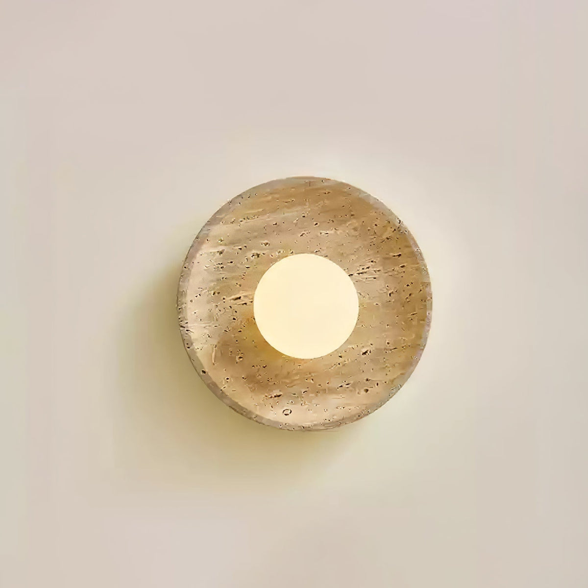 Retro Wabi Sabi Travertine Lunar Eclipse Wall Light M07 | Souliia