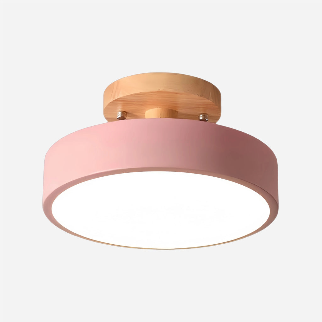 Macaroq Runde Deckenleuchte – Modernes Holz und Acryl für Schlafzimmer | Souliia