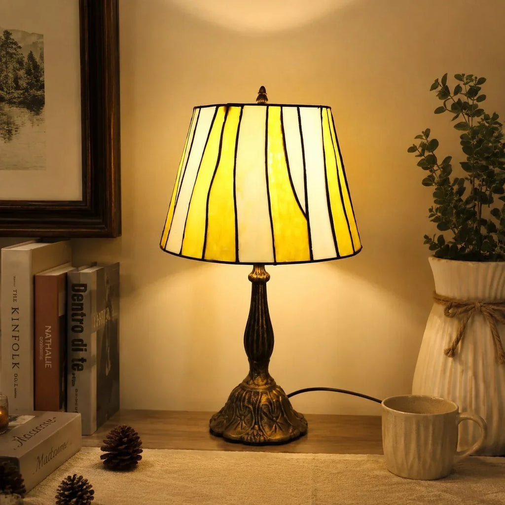 Tiffany-Style Stained Glass Horse Table Lamp | Souliia