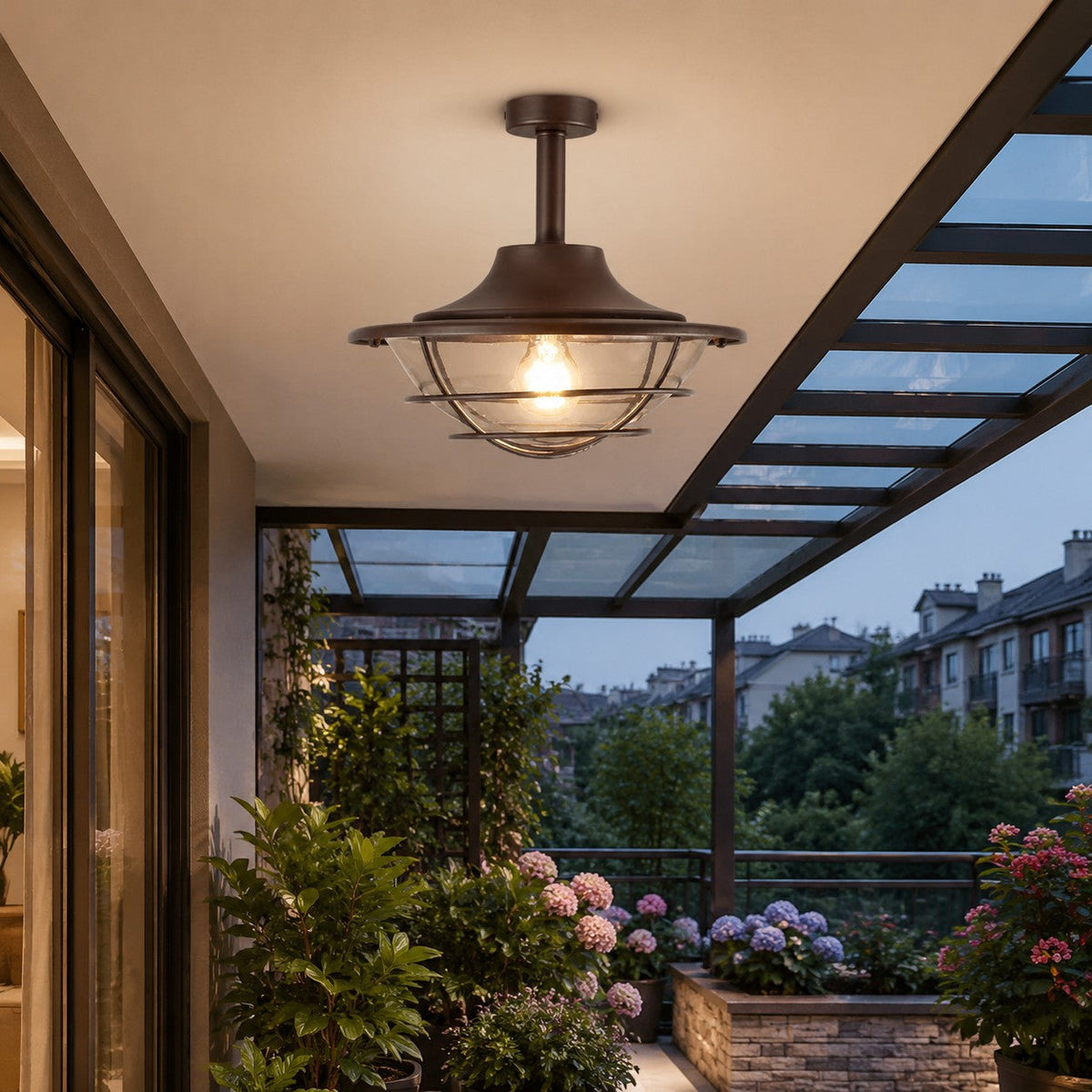 Outdoor Glass Ceiling Lantern | Souliia