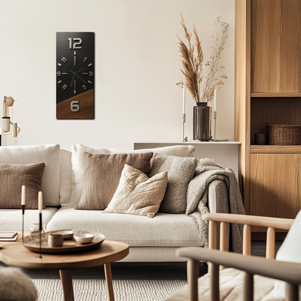 Timberedge Modern Wooden Wall Clock — Bold Contrast Dial