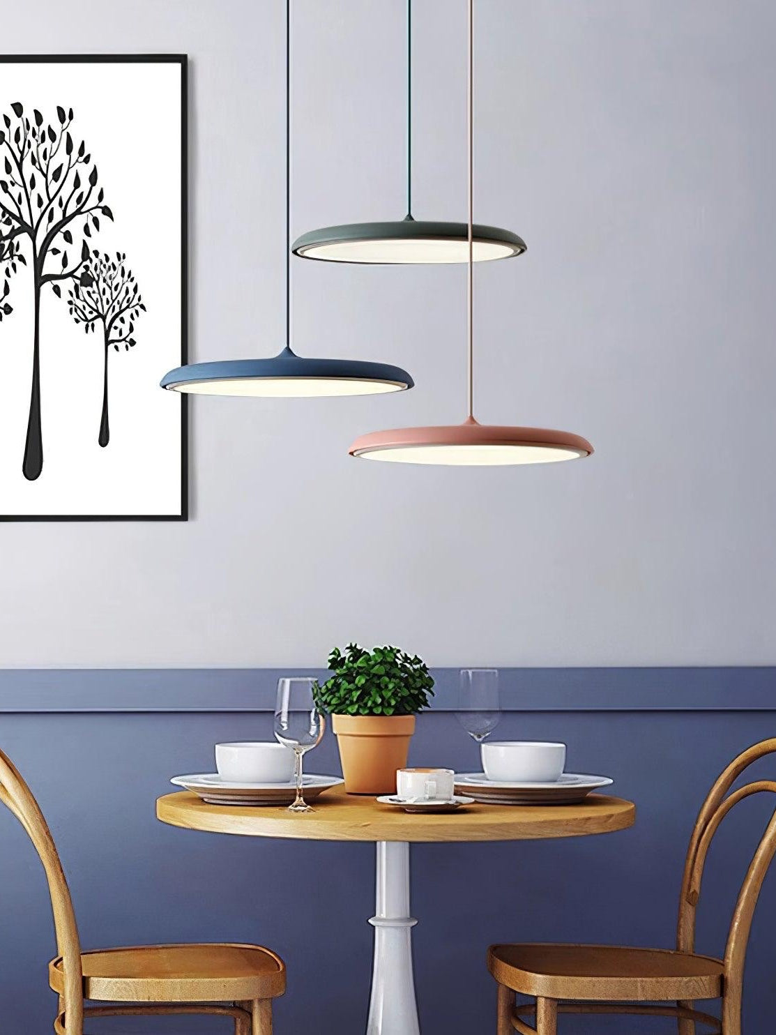 Macaron Pendelleuchte – Schlanke Metall-Saucer-Leuchte | Souliia