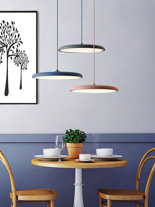 Macaron Pendelleuchte – Schlanke Metall-Saucer-Leuchte | Souliia