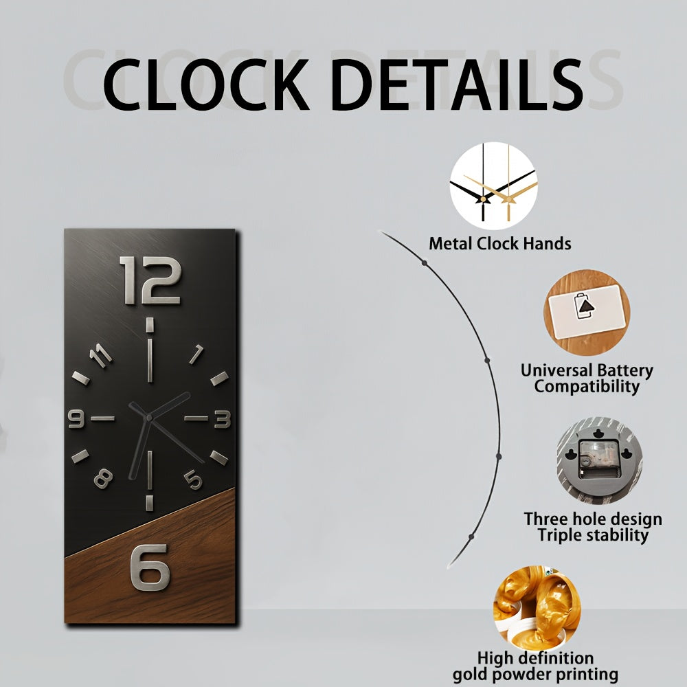Timberedge Modern Wooden Wall Clock — Bold Contrast Dial
