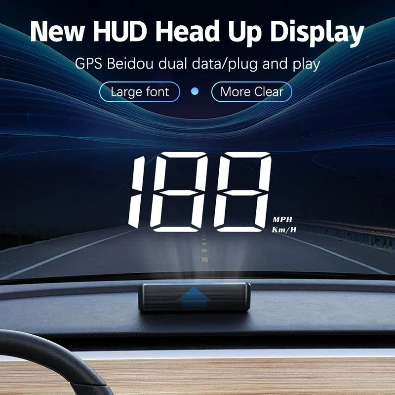 Digitální HUD tachometr do auta — GPS/Beidou displej na čelní sklo