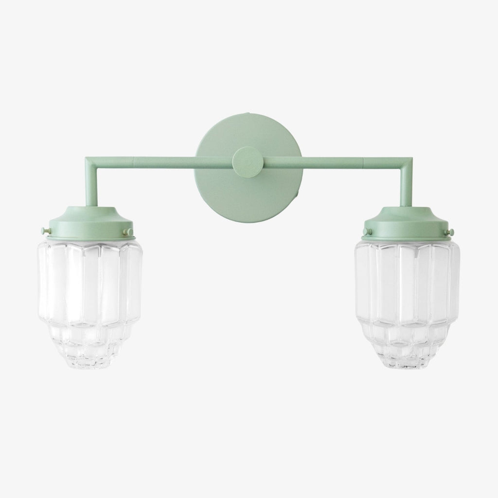 Tierlux Glass Art Deco Vanity Light – Geometric Glass Wall Sconce for Modern Bathrooms | Souliia