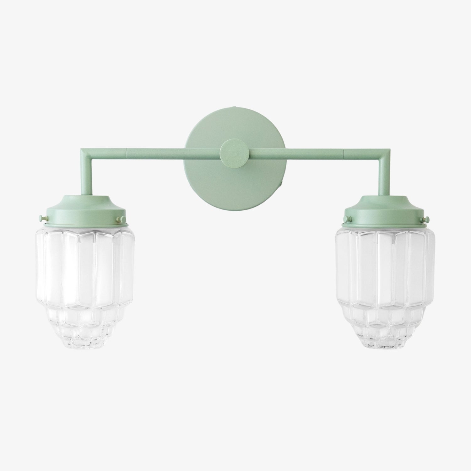 Tierlux Glass Art Deco Vanity Light – Geometric Glass Wall Sconce for Modern Bathrooms | Souliia