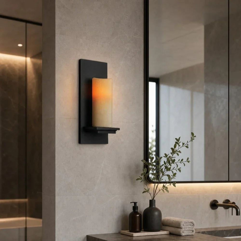 Retro Jade Minimalist Candle Shaped Wall Lamp | Souliia